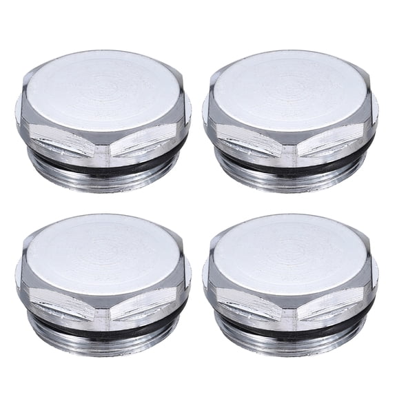 4Pcs 3/4" BSP Manual Radiator Air Vent Plug, Nickel Plated Brass Plugs