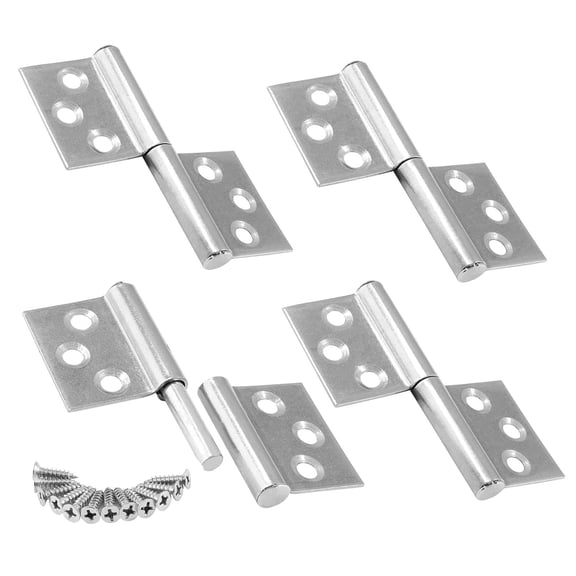 4Pcs 3 Inch Lift Off Hinges, 304 Stainless Steel Detachable Hinges, Detachable Door Hinge for Window Cabinet Door