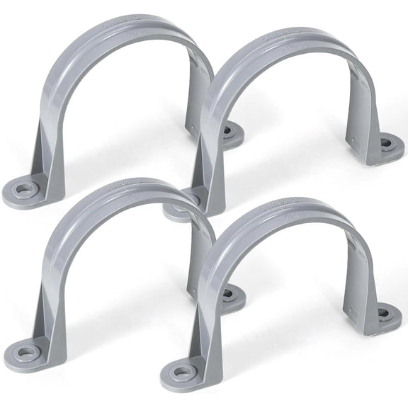 4Pcs 3 Inch PVC Pipe Straps, 2-Hole Plastic Pipe Clamp, Conduit Clamp for Reinfo