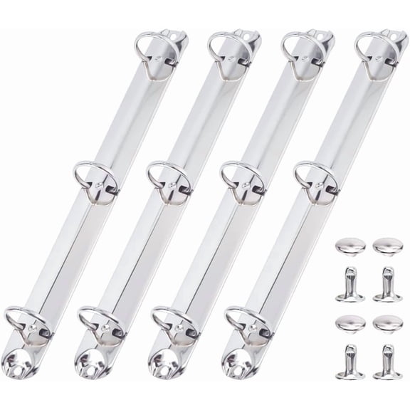 4Pcs 3 Ring Metal Binder Mechanism Iron Loose Leaf Binding Mechanisms Replacement Hinged Clamp kit O Rings Binding Spines Combs for DIY Making