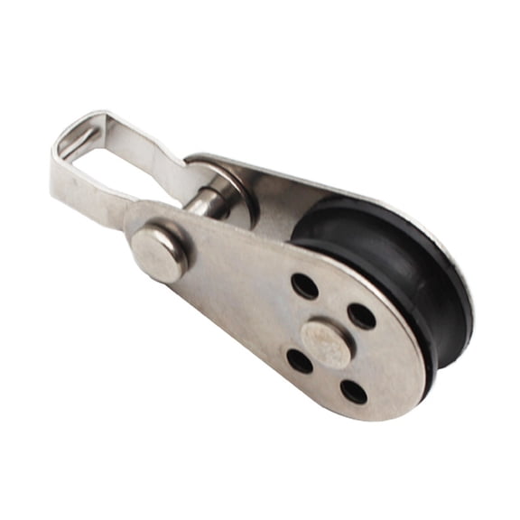 4Pcs 304 Stainless Steel 25mm Single Pulley Block, Wire Rope Hangings Wire Towing Wheel Block Rope Runner