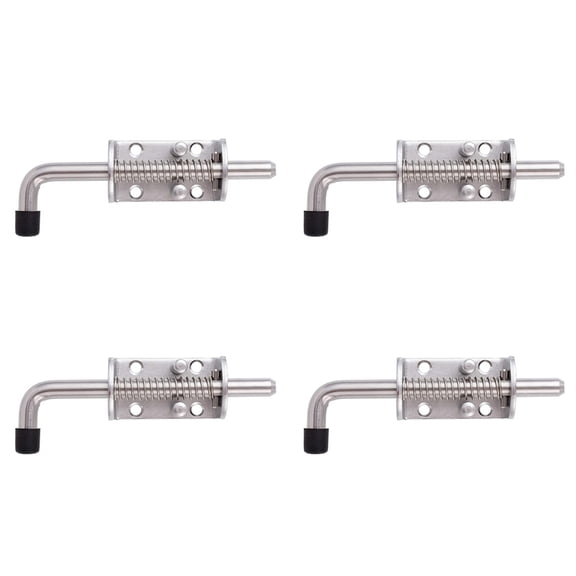 4Pcs 304 Stainless Steel 6.5Inch Spring Pin Latch Lock Assembly for Doors Cabinets and Utility Trailer Gate - Heavy Duty