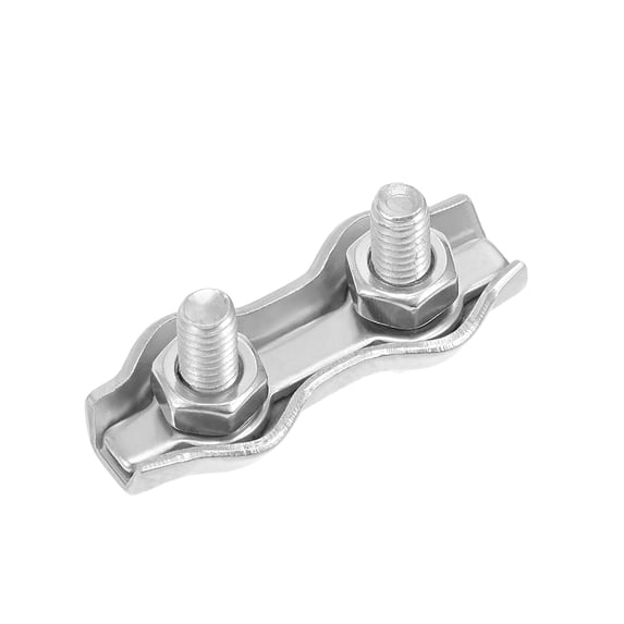 4Pcs 304 Stainless Steel Duplex Wire Rope Clip Cable Clamp For 1mm-1.5mm