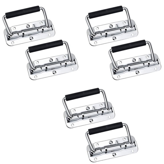 4Pcs 304 Stainless Steel Spring Handle Prop Box Tool Aluminum Box Handle Activity Handle Folding Industrial Handle,4 * Spring handle,silver