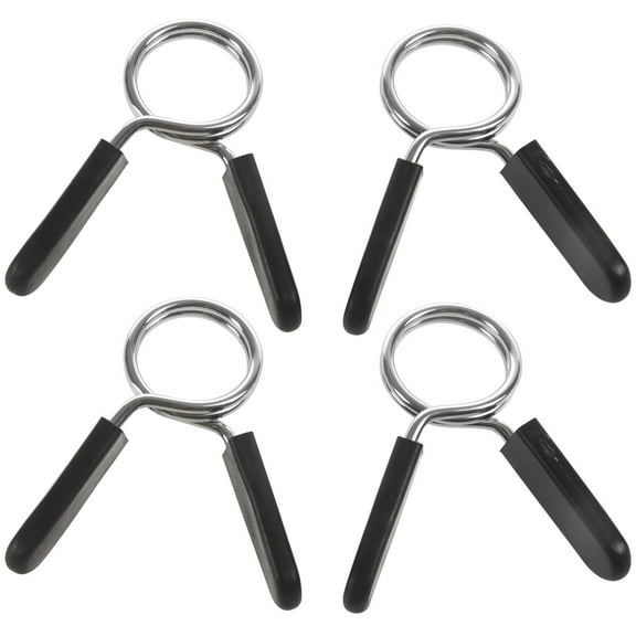 4Pcs 30mm Barbell Gym Weight Lifting Dumbbell Lock Clamp Spring Collar Clips,4Pcs x Dumbbell Buckle,Silver & Black