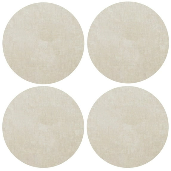 4Pcs 33cm Placemats Round Table Place Mat Faux Leather Table Mats Waterproof