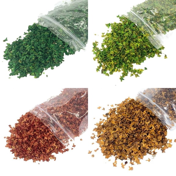 4Pcs 33ml Miniature Leaf Model Railway Sand Table Diorama Ornaments , Multicolor