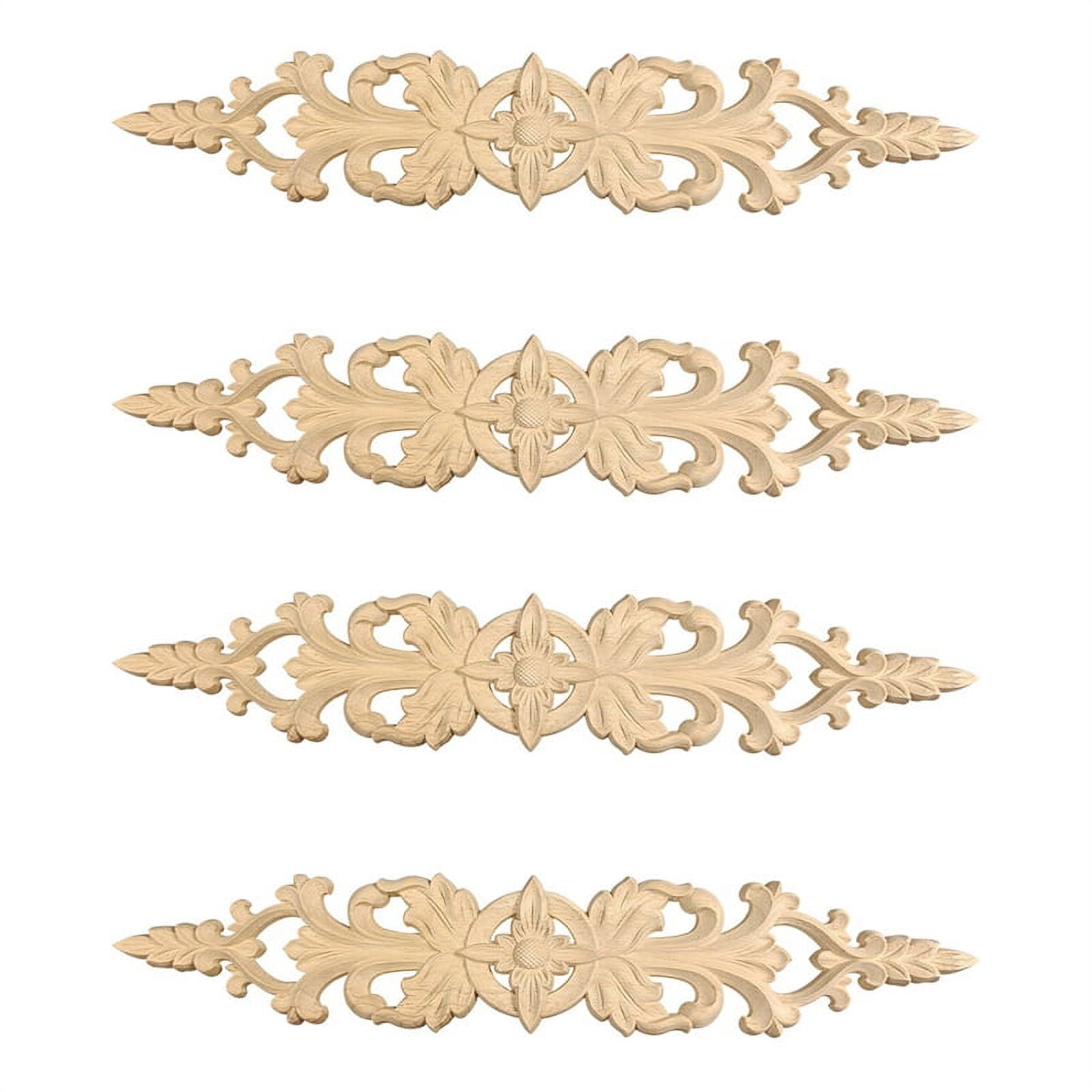Chinese Dragon Wood Carved Appliques – Set Of 3 Carved Wood Decals For Furniture, Doors, Wall Decor