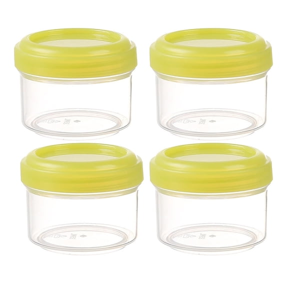 4Pcs 35ml Mini Clear Containers with Leakproof Lids,Vegetable Storage Jars With Leakproof Lids Round Clear Container for Picnic Work Trip