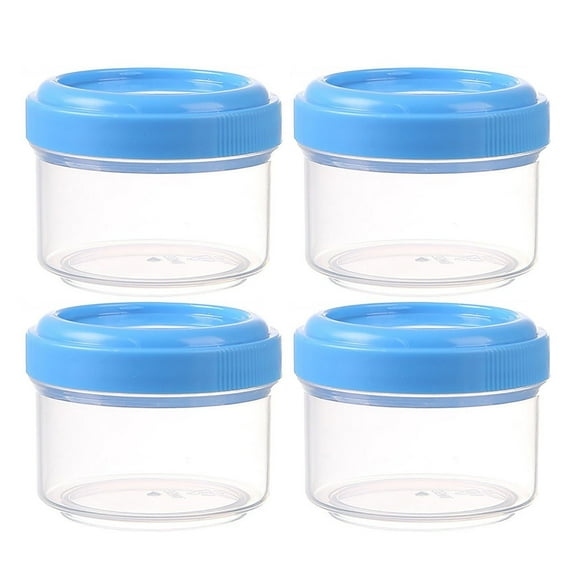 4Pcs 35ml Mini Clear Containers with Leakproof Lids,Vegetable Storage Jars With Leakproof Lids Round Clear Container for Picnic Work Trip