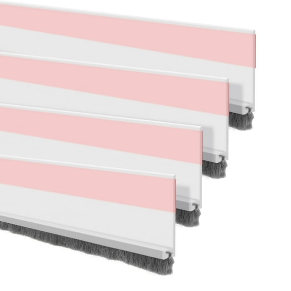 4Pcs 39.37in Door Draft Stopper with Brush Soundproof Dustproof Self Adhesive Flexible Silicone Door Bottom Seal Strip for Exterior/Interior Door