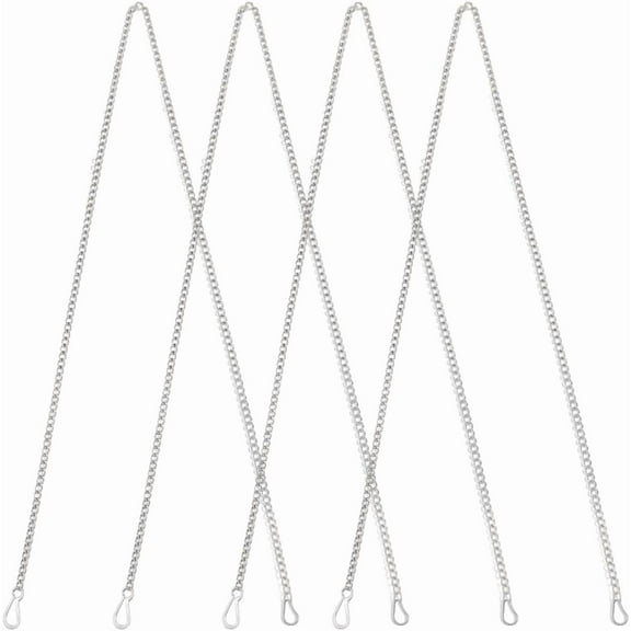 4Pcs 39 Inch Stained Glass Window Hanging Chains 201 Stainless Steel Metal Picture Hanging Chain with Clip Hook for Decoration Plant Outdoor Indoor Garden Suncatcher