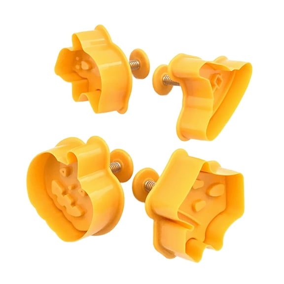 4Pcs 3D Halloween Cartoon Cookie Fondant Mold Spring Stereoscopic Plastic Baking Tool for Pumpkin Bat