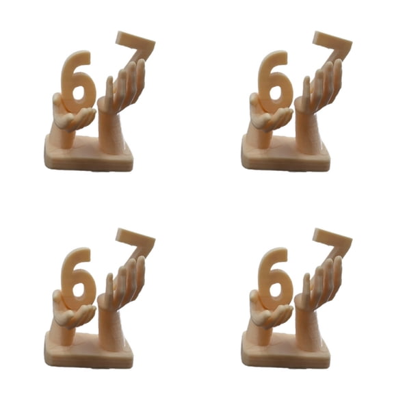4Pcs 3D Printed "67" Number Sculpture PET Decor for Home & Office, Christmas Decoration Set