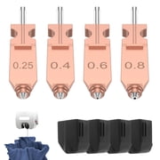 4Pcs 3D Printer Hotend Kit for AD5X Quick Detachable Nozzle Extruder Quick Release Nozzle Heating Block Throat Tube with Silicone Covers