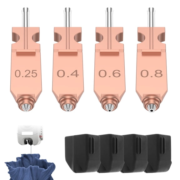 4Pcs 3D Printer Hotend Kit for AD5X Quick Detachable Nozzle Extruder Quick Release Nozzle Heating Block Throat Tube with Silicone Covers