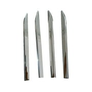 4Pcs 3D Stainless Steel Chrome Car Side Body Fender Trims Decorative Universal