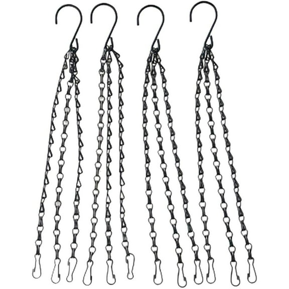 4Pcs 3Leads/4Leads Hanging Chain with Hooks Flower Pot Chain Replacement Plant Hangers for Bird Feeders, Planters and Lanterns, 15.75inch/20inch/24inch