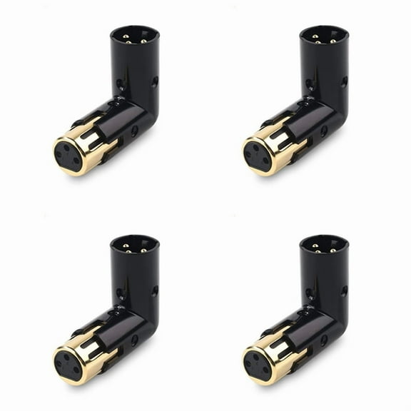 4Pcs 3Pin XLR Angle Adapter Adjustable Male to Female Right Angle XLR Adapter XLR 90 Degree Adapter,4 x 3Pin XLR Angle Adapter,