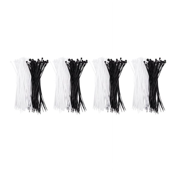 4Pcs 3mm x 150mm Auto Wire Push Cable Zip Tie Organizer White Black 100 Pcs