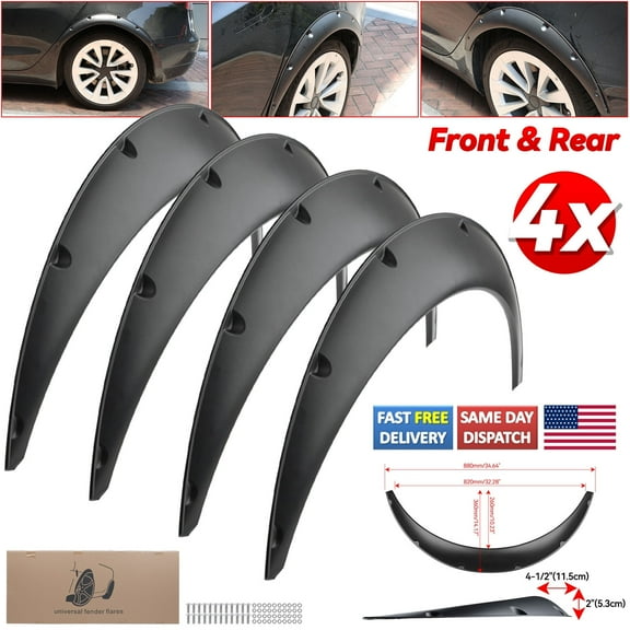 4Pcs 4.5"inch Car Flexible Fender Flares Body Wide kit Wheel Arches for Nissan Frontier Ford F-150