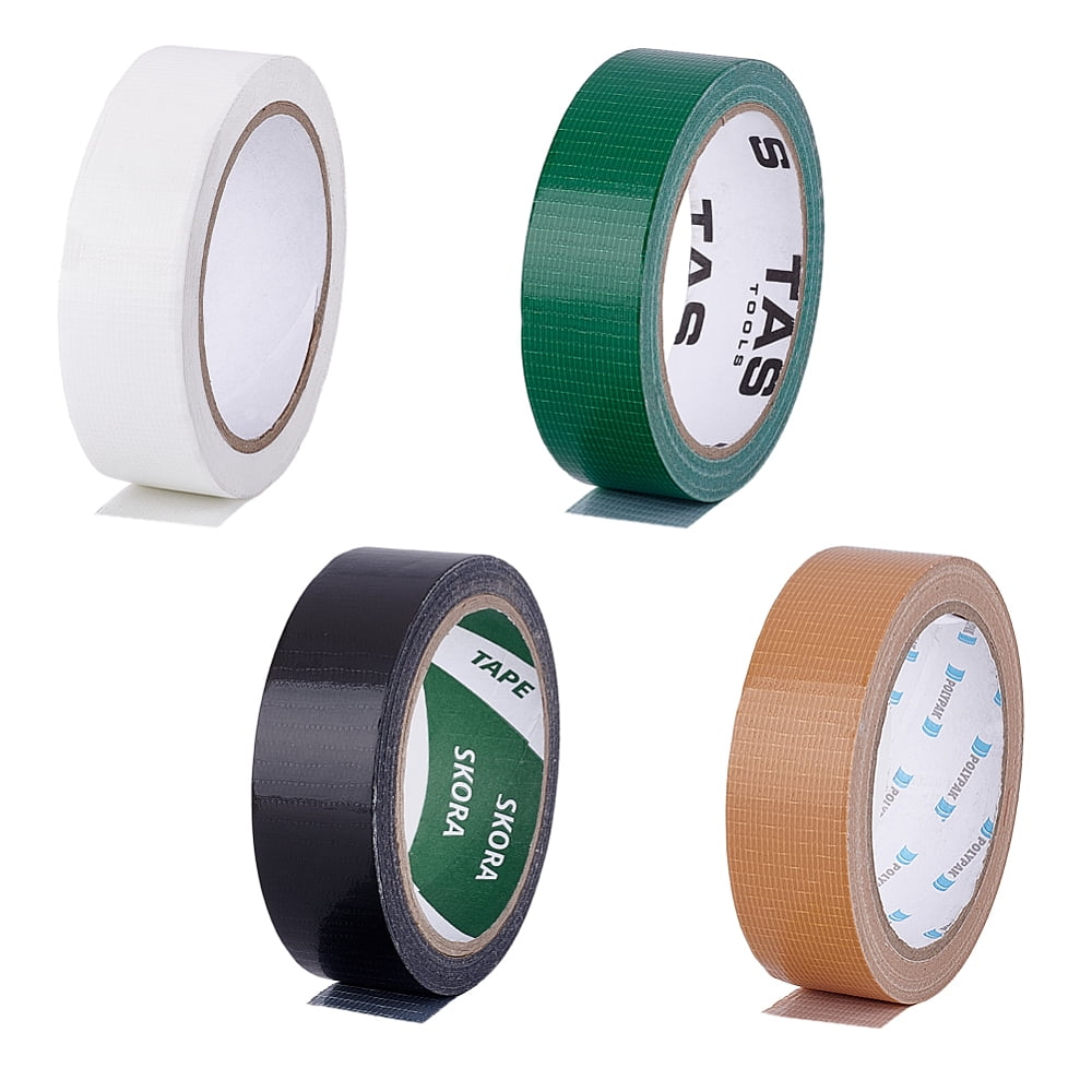 4Pcs 4 Colors Cloth Duct Tape Anti Slip Adhesive Tape Floor Marking Tape for DIY Fixed Carpet Hand Tools Mixed Color 30mm 1pc/color