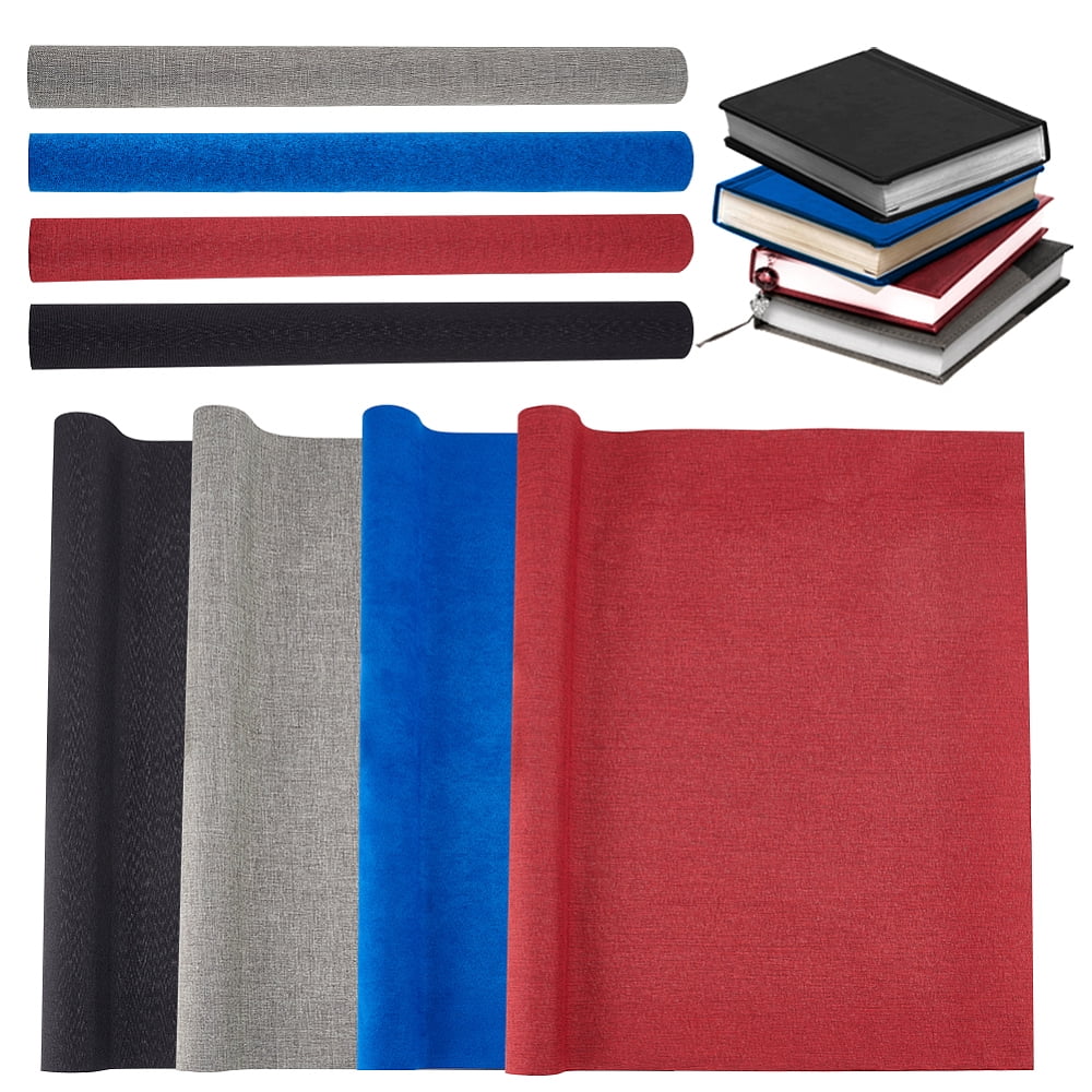 4Pcs 4 Colors DIY Imitation Leather Cloth with Paper Back for Book Binding Velvet Box Making Mixed Color 430x1000mm 1pc/color