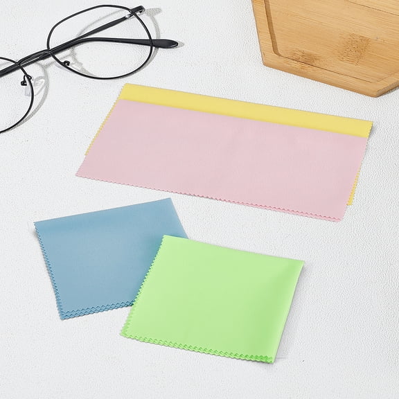 4Pcs 4 Colors Microfiber Eyeglass Cleaning Cloth Square Mixed Color 300x285x0.5mm 1pc/color for diy