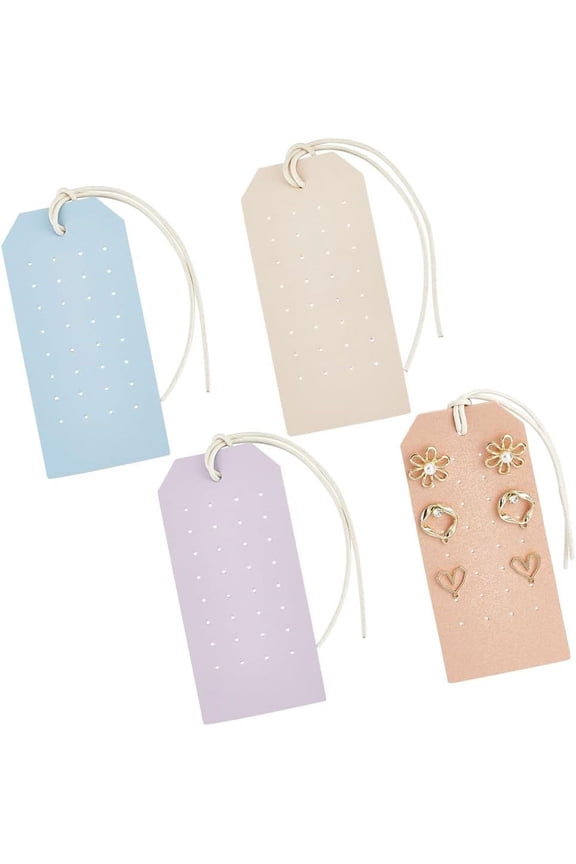 4Pcs 4 Colors Portable Leather Earring Holders 1mm Hole Leather Earring Displays Stud Holder Earrings Organizer Hanging Jewelry Organizer for Earrings Studs Jewelry Storage