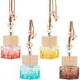 thumbnail image 1 of 4Pcs 4 Colors Transparent Cube Glass Perfume Bottles with Wood Cap Refillable Bottle for Car Hanging Ornaments Mixed Color 31cm Capacity: 8ml(0.27fl. oz) 1pc/color, 1 of 6