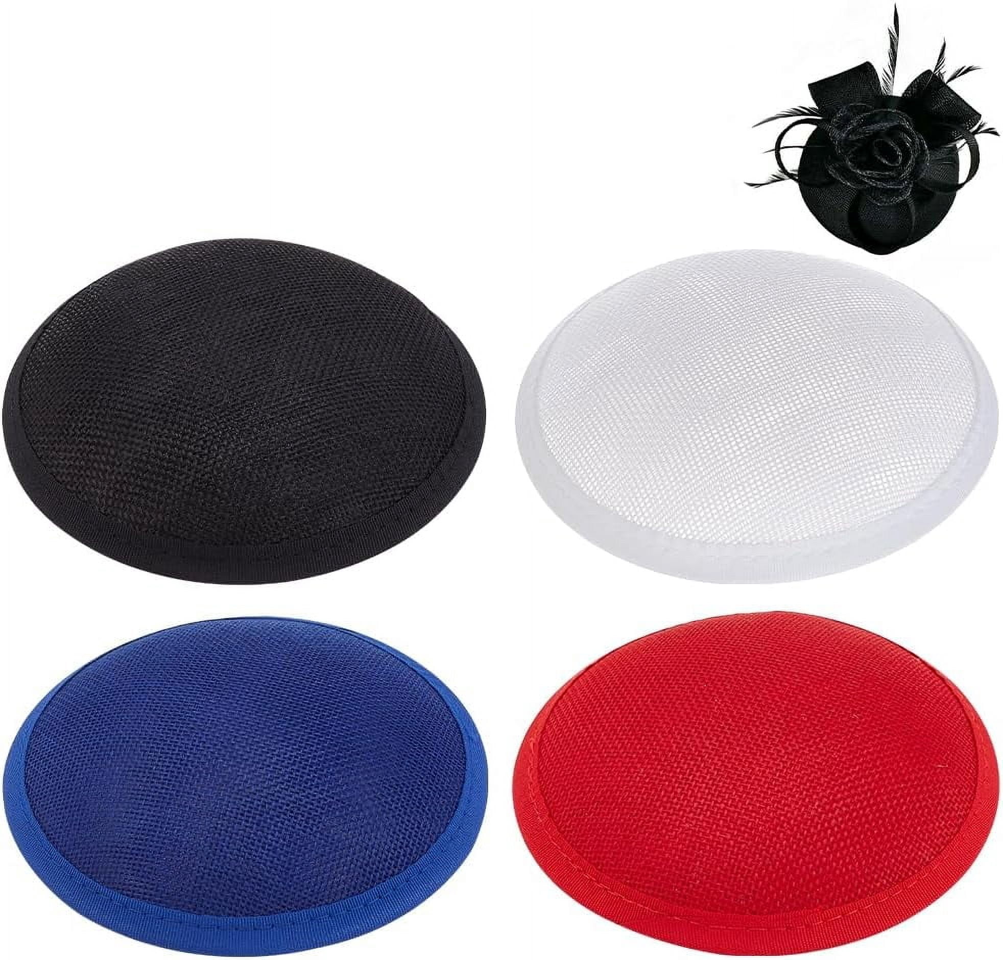 2858 4pcs 4 Colors Vintage Round Fascinator Hat Base, Imitation Linen Amazon.com: KANGQL Fascinator Base, Teardrop Sinamay Hat  main image 4