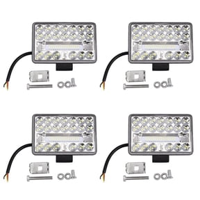4Pcs 4 Inch Car LED Work Light 108W 36LED Bar Square Spotlight 12V 24V Offroad for Truck Offroad ATV,4 x Work Light 4 x Bracket 8 x Screw 8 x Nut,black