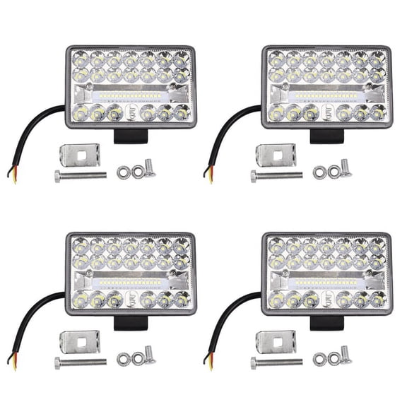 4Pcs 4 Inch Car LED Work Light 108W 36LED Bar Square Spotlight 12V 24V Offroad for Truck Offroad ATV,4 x Work Light 4 x Bracket 8 x Screw 8 x Nut,black