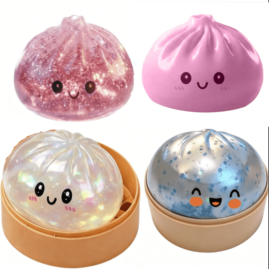 4Pcs 4 Inch Dumpling Squishy 2026, Rainbow Mystery Squishy Bun ...
