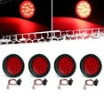 4Pcs 4 Inch Round STF9 Led Trailer Tail Lights Kit Red 12 LED