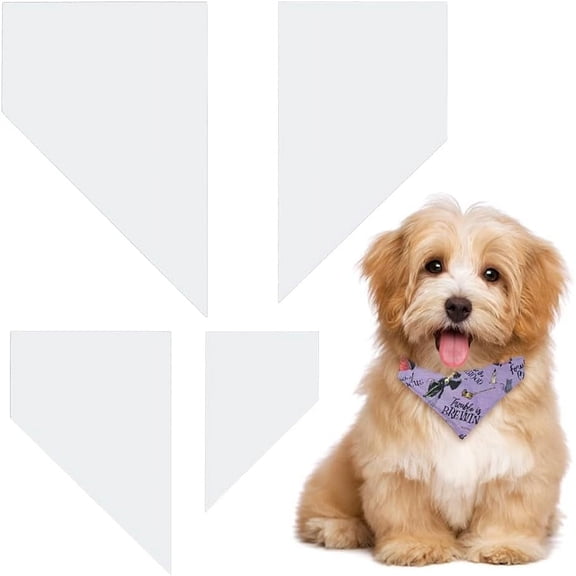4Pcs 4 Sizes Dog Bandana Sewing Template Set Small Reversible Trapezoid Template Sewing Quilting Acrylic Quilting Template Stencil for Small Dogs Cats Pets Bib Bandana Headscarf Making DIY