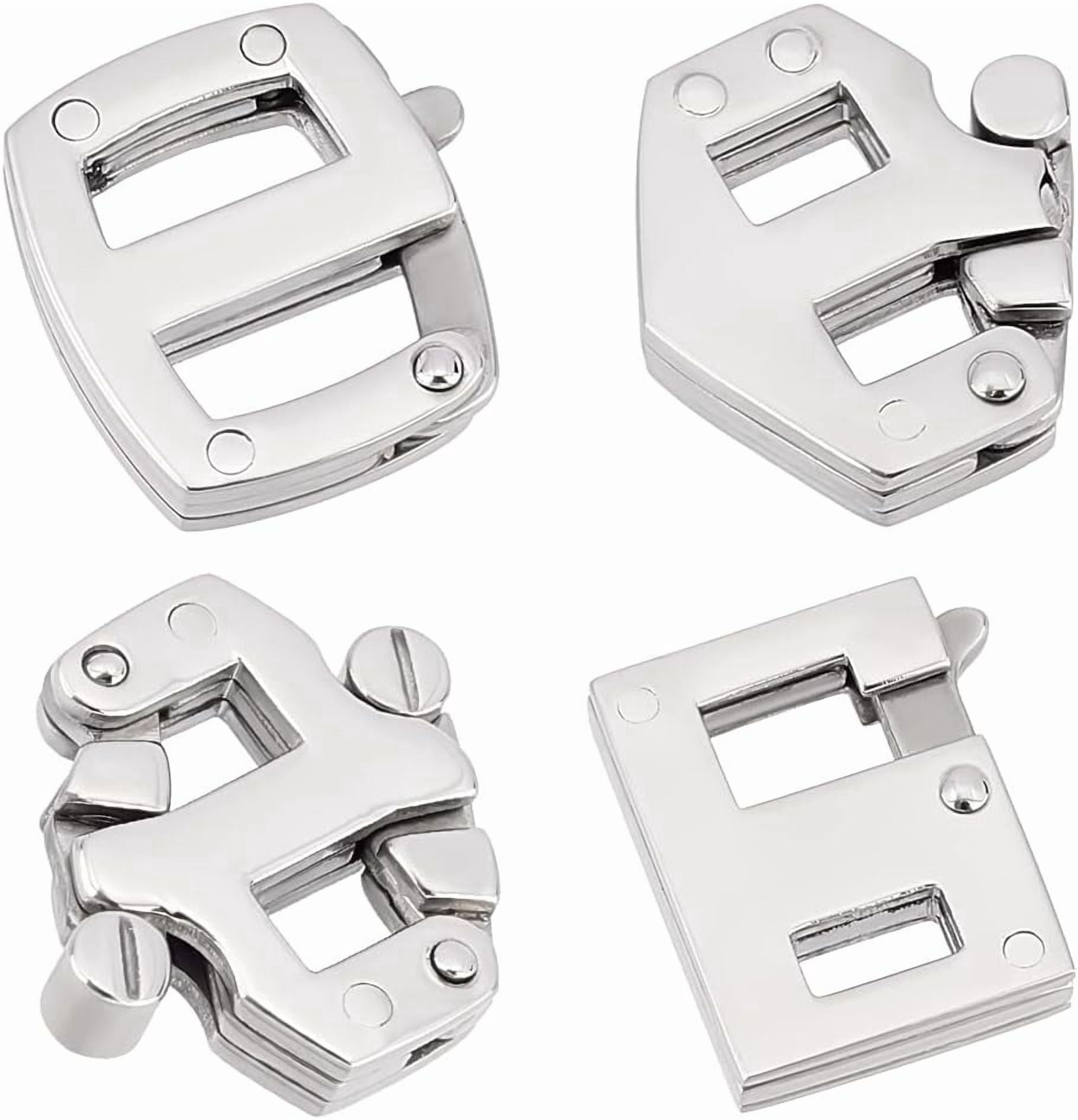 4Pcs 4 Styles 304 Stainless Steel Adjustable Clasps Tri-Glide Sliders ...