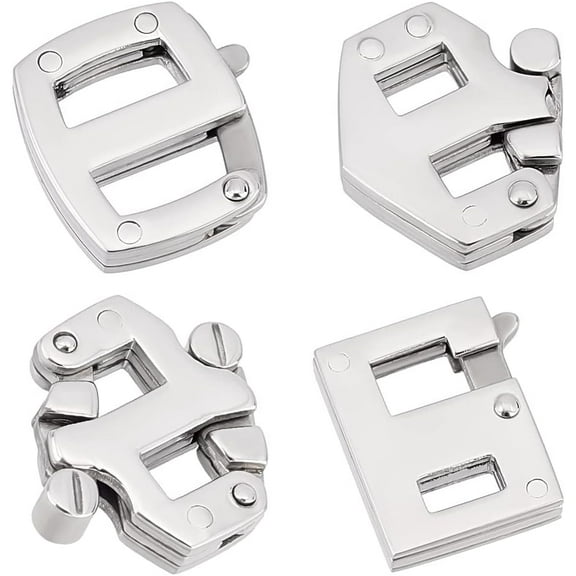 4Pcs 4 Styles 304 Stainless Steel Adjustable Clasps Tri-Glide Sliders Webbing Strap Adjustable Buckle Fasteners