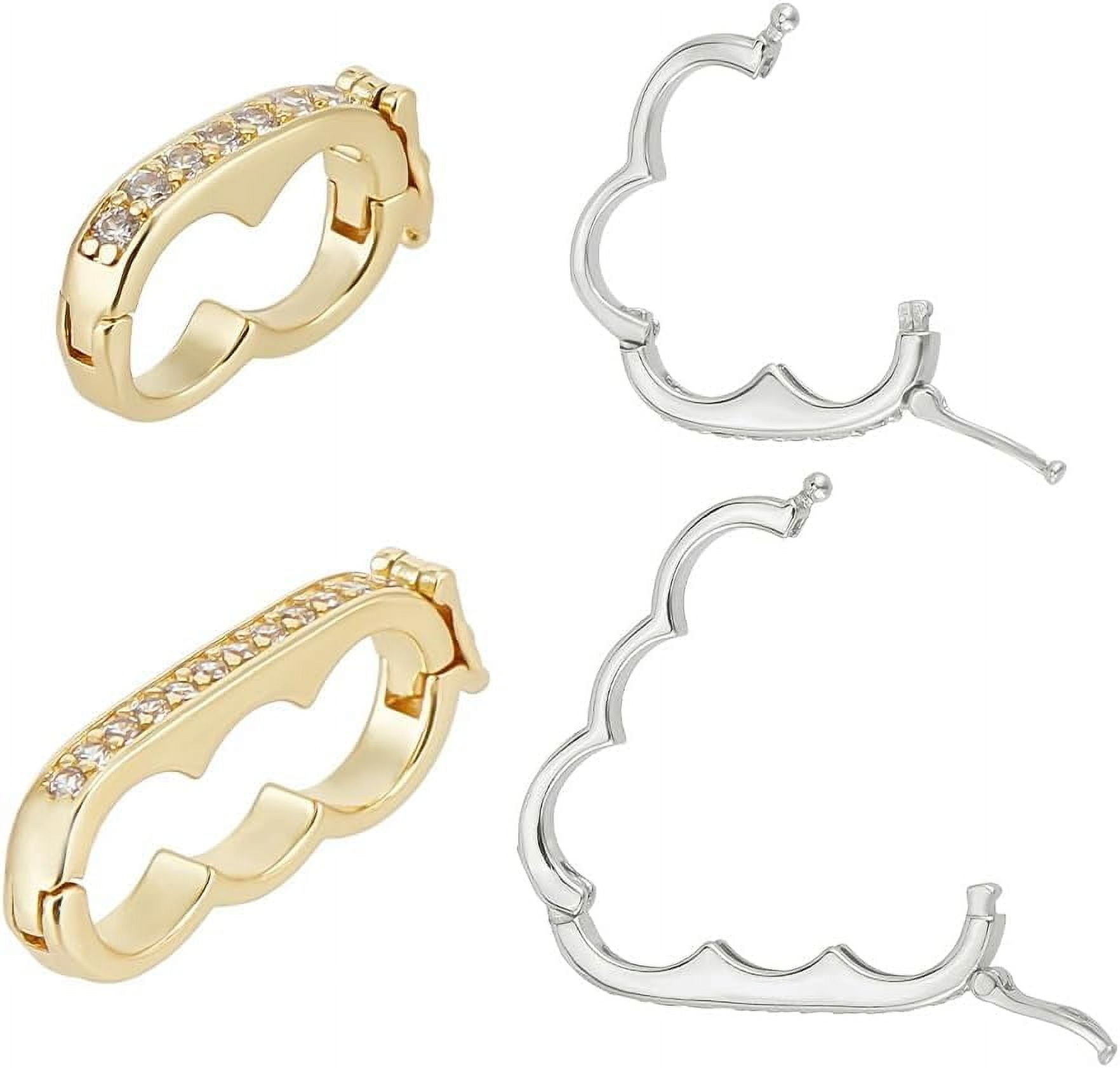 4Pcs 4 Styles Brass Enhancer Shortener Clasps 19mm/25mm Necklace ...