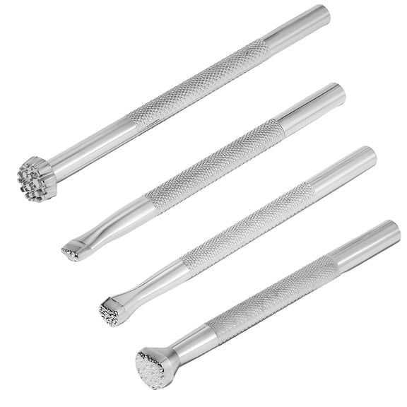 4Pcs 4 Styles DIY Alloy Leathercraft Stamps Leather Tool Platinum 102~109x7~13x6.5~11mm 1pc/style for DIY