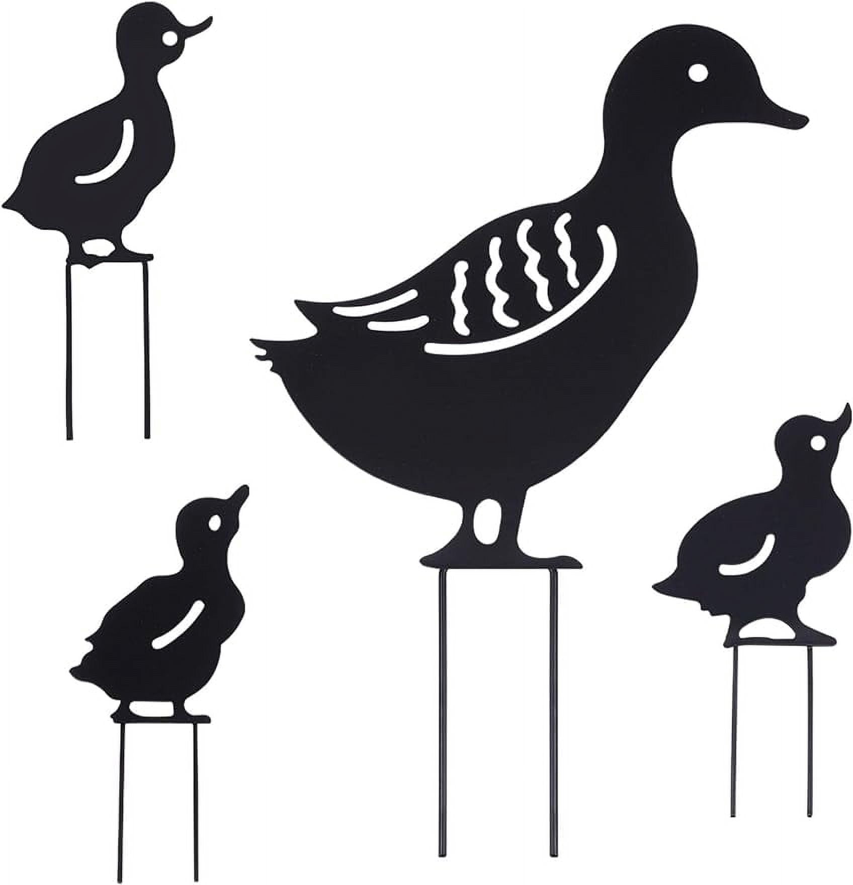 4Pcs 4 Styles Duck Garden Metal Stakes Animals Silhouettes Outdoor