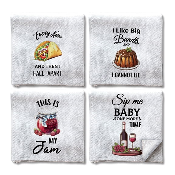 4Pcs 4 Styles Microfiber Cleaning Cloth Kitchen Dishcloths Food 600x400mm 1pc/style for DIY