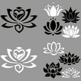 thumbnail image 1 of 4Pcs 4 Styles PET Waterproof Self-adhesive Car Stickers Reflective Decals for Car Motorcycle Decoration White & Black July Lotus 200x200mm 1pc/style DIY, 1 of 9