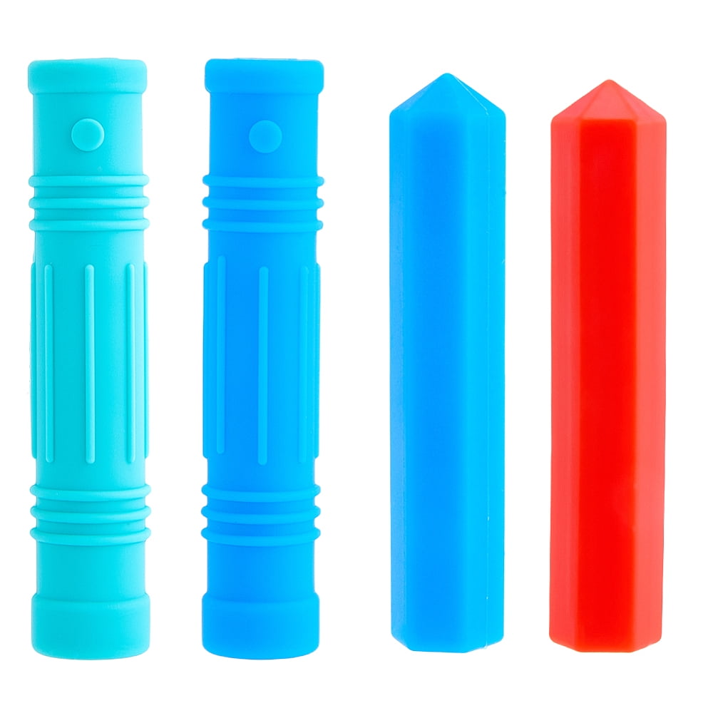 4Pcs 4 Styles Silicone Pencil Toppers Cushions Grips Sensory Chew Pen ...