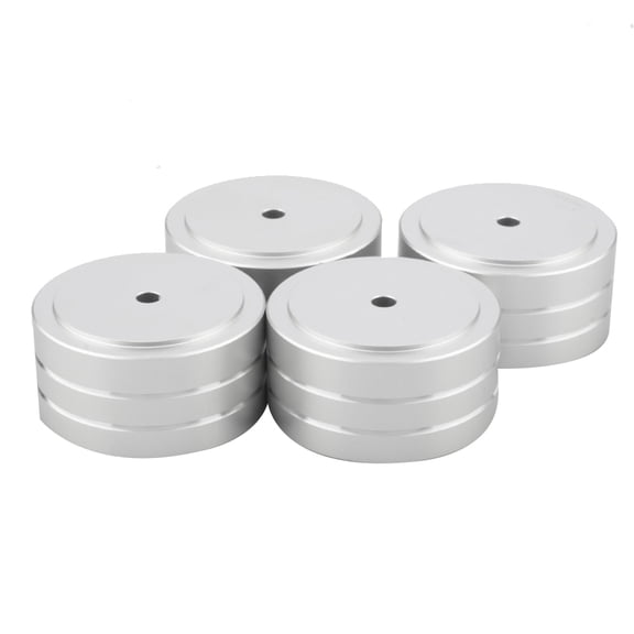 4Pcs 40X20mm Aluminum HIFI AMP Speaker Isolation Stand (Silver)