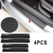 4Pcs 4D Carbon Fiber Auto Car Door Sill Stickers Anti-Scratch Protection Cover