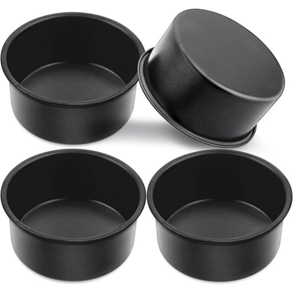 4Pcs 4Inch Nonstick Round Cake Pans Stainless Steel Core Layer Baking