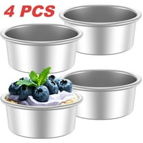 4Pcs 4inch Round Cake Tin Set – Non-Stick Aluminum Alloy, Heat-Resistant, Dishwasher Safe Silver