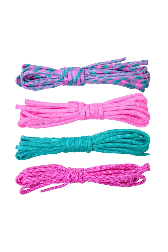 4Pcs 4mm 7 Strands Colorful Polyester Paracord Rope for Bracelets Keychain Crafting