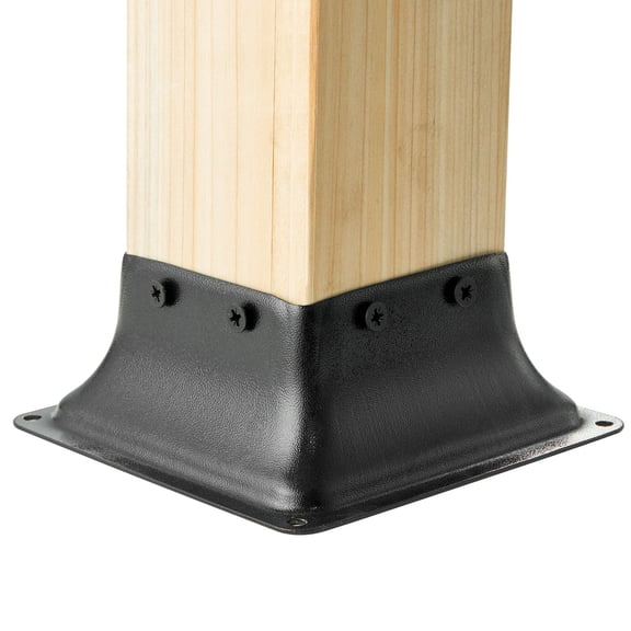 4Pcs 4x4 Heavy Post Base, Powder-Coated Steel, Internal 3.6"x3.6" Bracket for Wood Post Anchor, Deck Porch Handrail Support